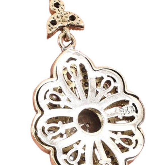 Stylish Pearl Necklace, With Golden Color Topaz  Pendant - Picture 5 of 5